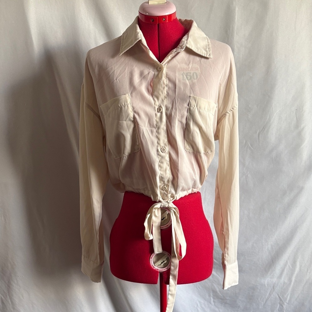 Forever 21 Cream Button Down Shirt MM100